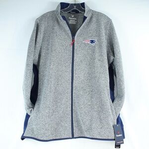 Fanatics Gray & Blue Patriots Long Sleeve Zip Up Sweater Womens Size XXL - NEW